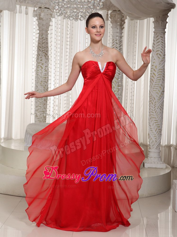 Chiffon Slot Neck Red long Prom Holiday Dress Magic Miss
