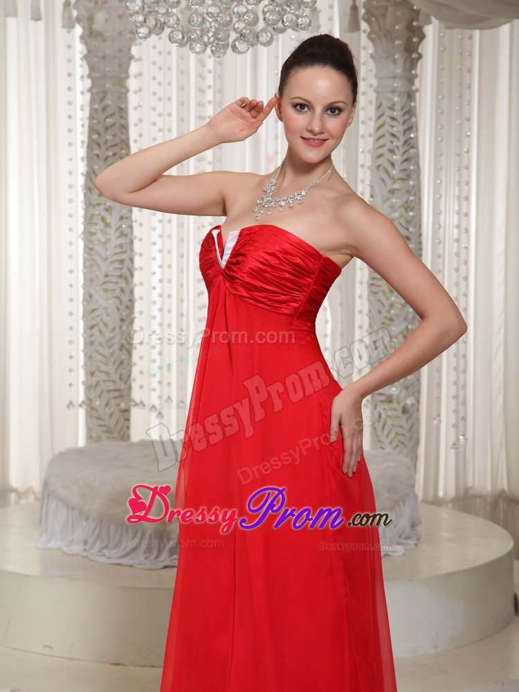 Chiffon Slot Neck Red long Prom Holiday Dress Magic Miss