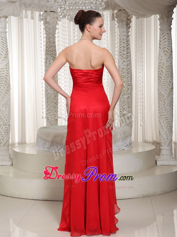Chiffon Slot Neck Red long Prom Holiday Dress Magic Miss
