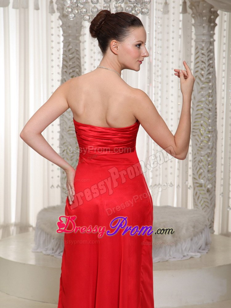 Chiffon Slot Neck Red long Prom Holiday Dress Magic Miss