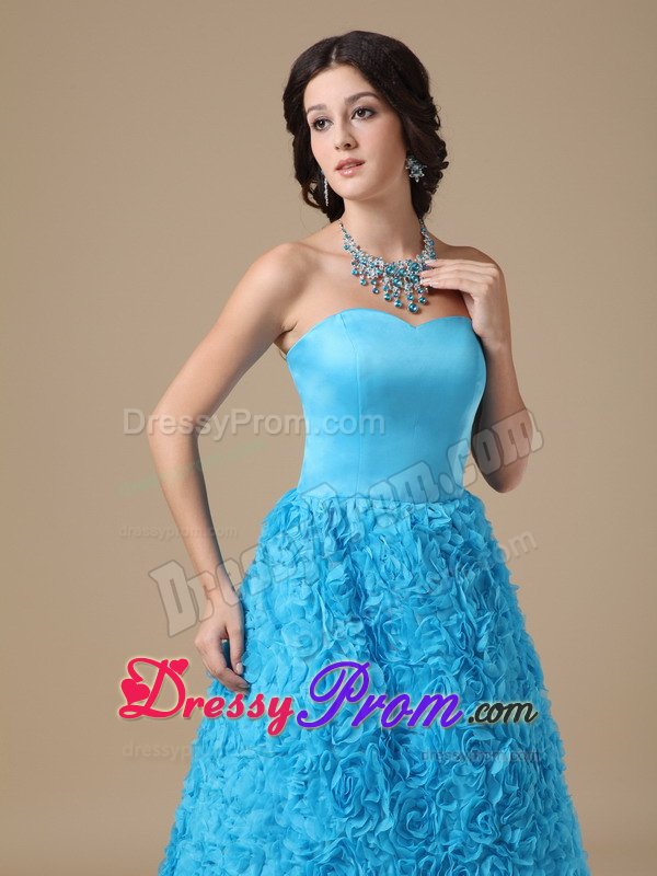 Magic Miss Brand New Embossed Fabric Blue Long Prom Dress