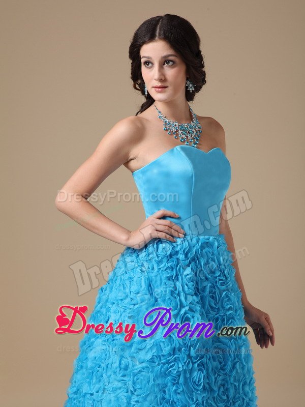 Magic Miss Brand New Embossed Fabric Blue Long Prom Dress