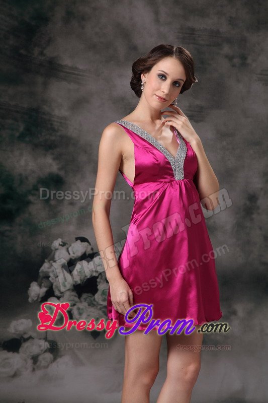 The Brand New Style Beaded V-neck Prom Holiday Dress with Mini-length