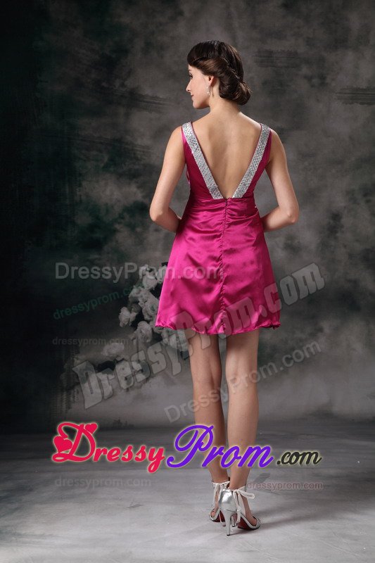 The Brand New Style Beaded V-neck Prom Holiday Dress with Mini-length