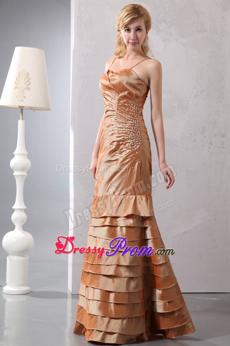 Multi-layered Prom Nightclub Dresses Floor-length Ruches and Beading