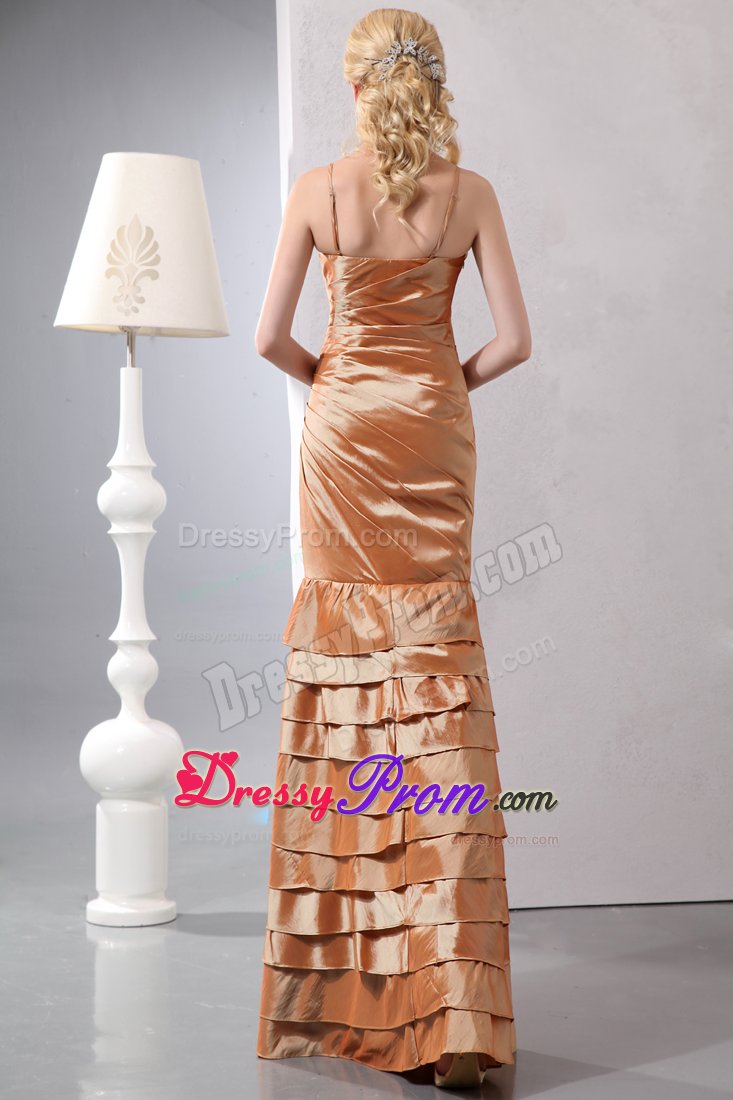 Multi-layered Prom Nightclub Dresses Floor-length Ruches and Beading