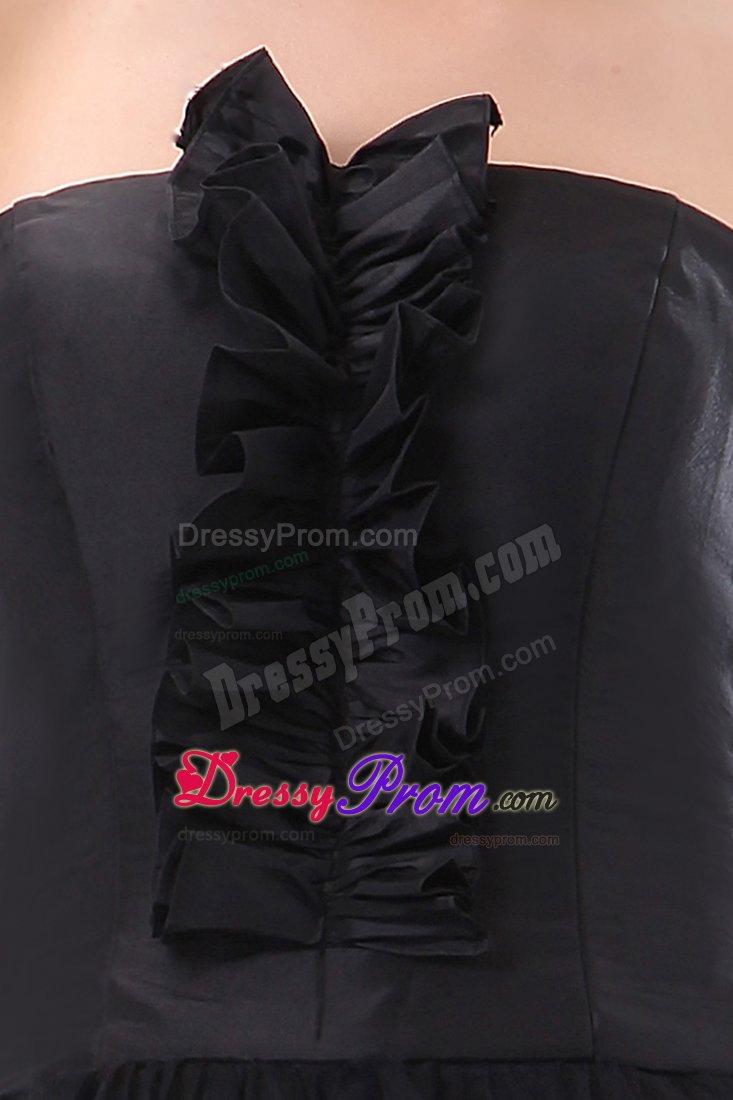 Black Strapless Prom Nightclub Dress Tulle Floor-length in Santo Andre