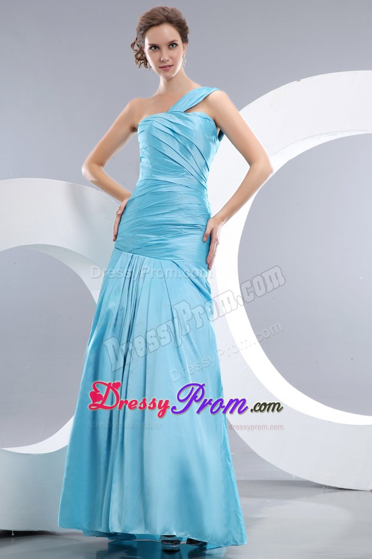 Romantic Single Shoulder JS Prom Dresses Cut out Straps with Ruches