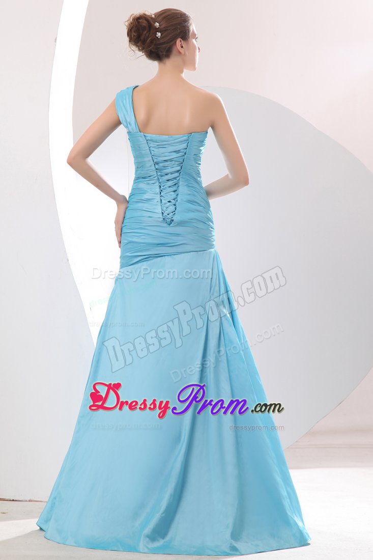 Romantic Single Shoulder JS Prom Dresses Cut out Straps with Ruches