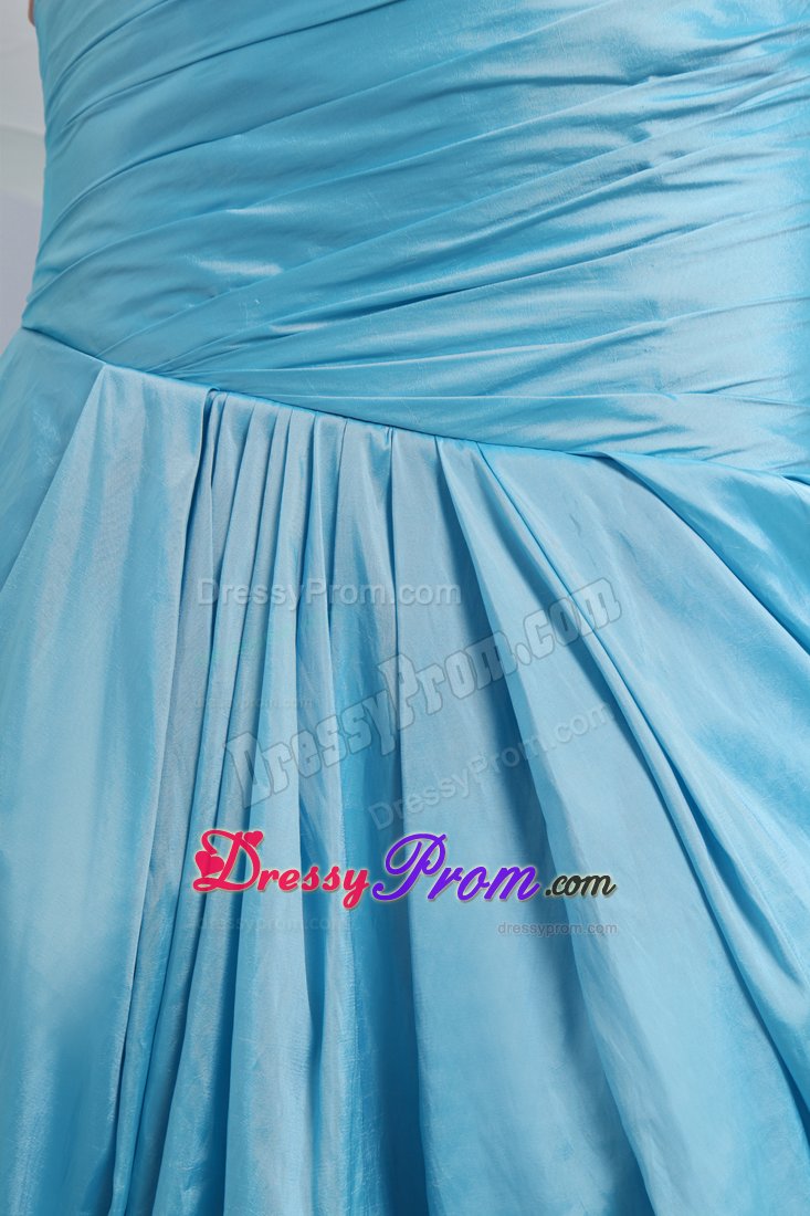 Romantic Single Shoulder JS Prom Dresses Cut out Straps with Ruches