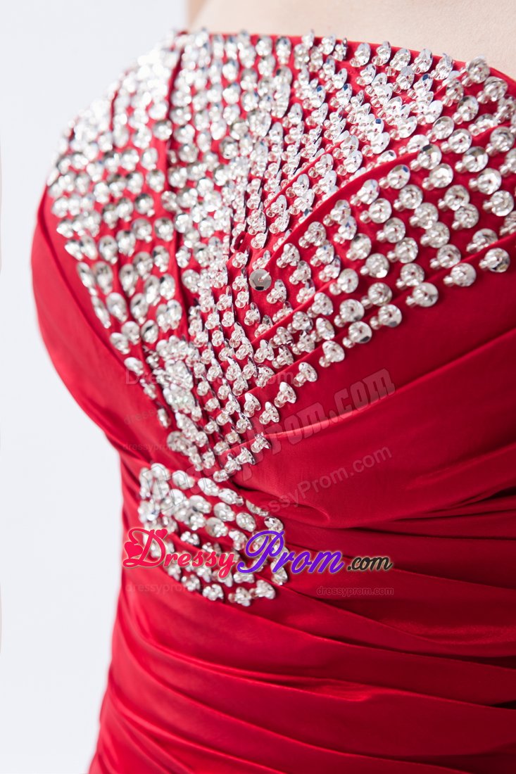 Beaded Strapless Prom Bridesmaid Dress Gowns Ruffles Lace up Back