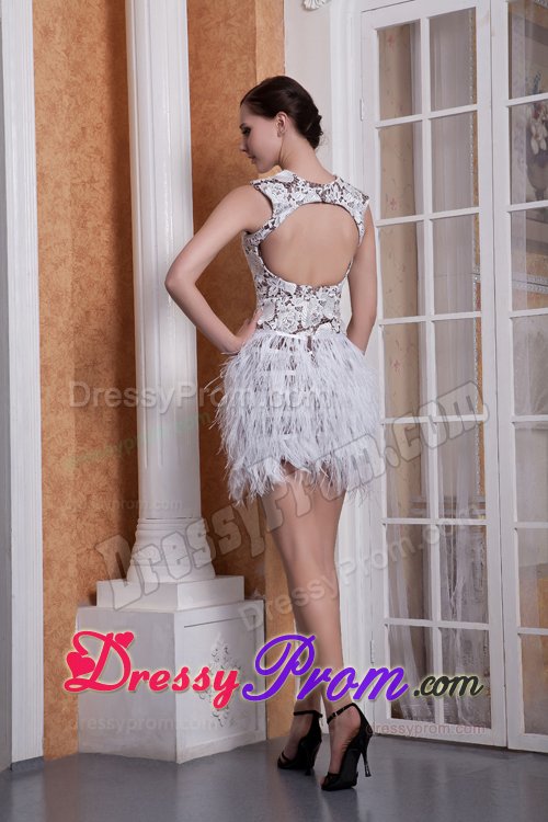 Attractive Prom Evening Dresses Tassels Mini-length with Cutout Back