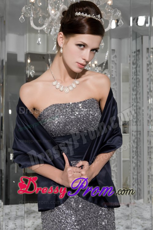 Sequined Prom Graduation Dresses with Sash Mermaid with Brush Train