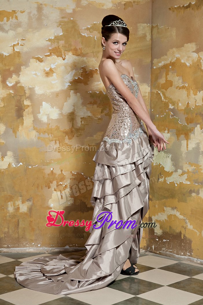 High-low Beaded Prom Cocktail Dress Ruffled Layers for Sao Goncalo