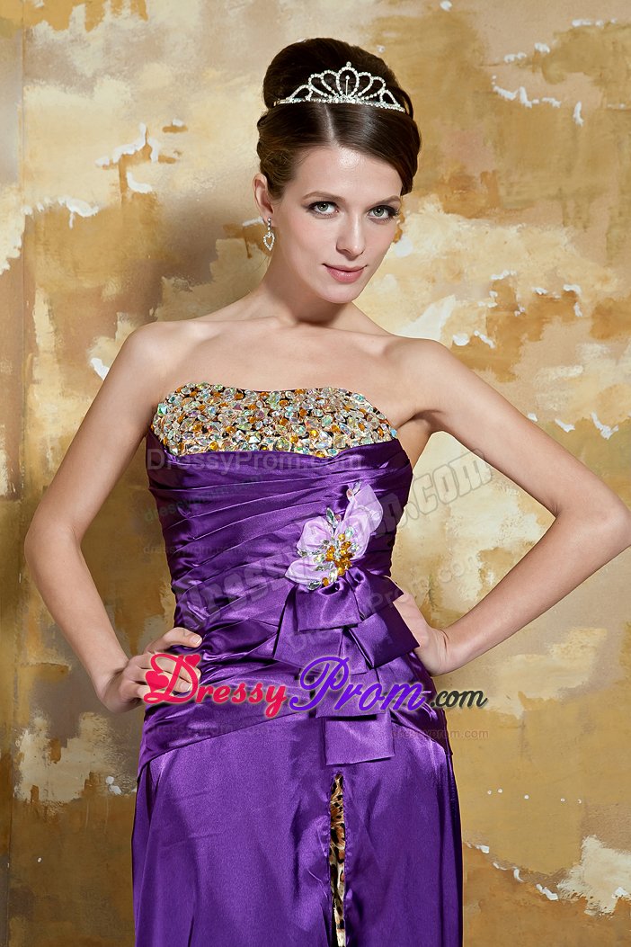 Prom Cocktail Dresses Leopard and Rhinestones Brush Train in Maceio