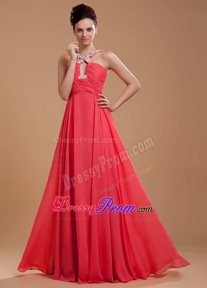 coral red colour dress