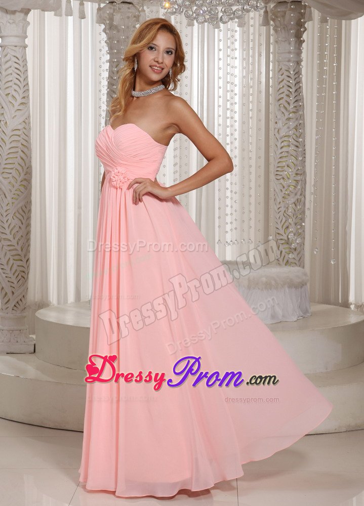 Fountain Valley CA Ruched Chiffon Prom Holiday Dress in Baby Pink
