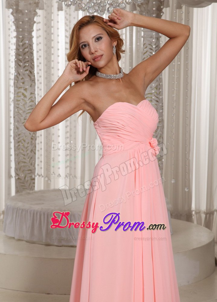 Fountain Valley CA Ruched Chiffon Prom Holiday Dress in Baby Pink