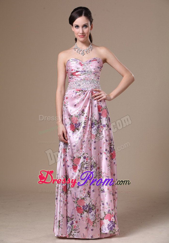 Beading and Printing Accent Floor Length Prom Holiday Dress 2014
