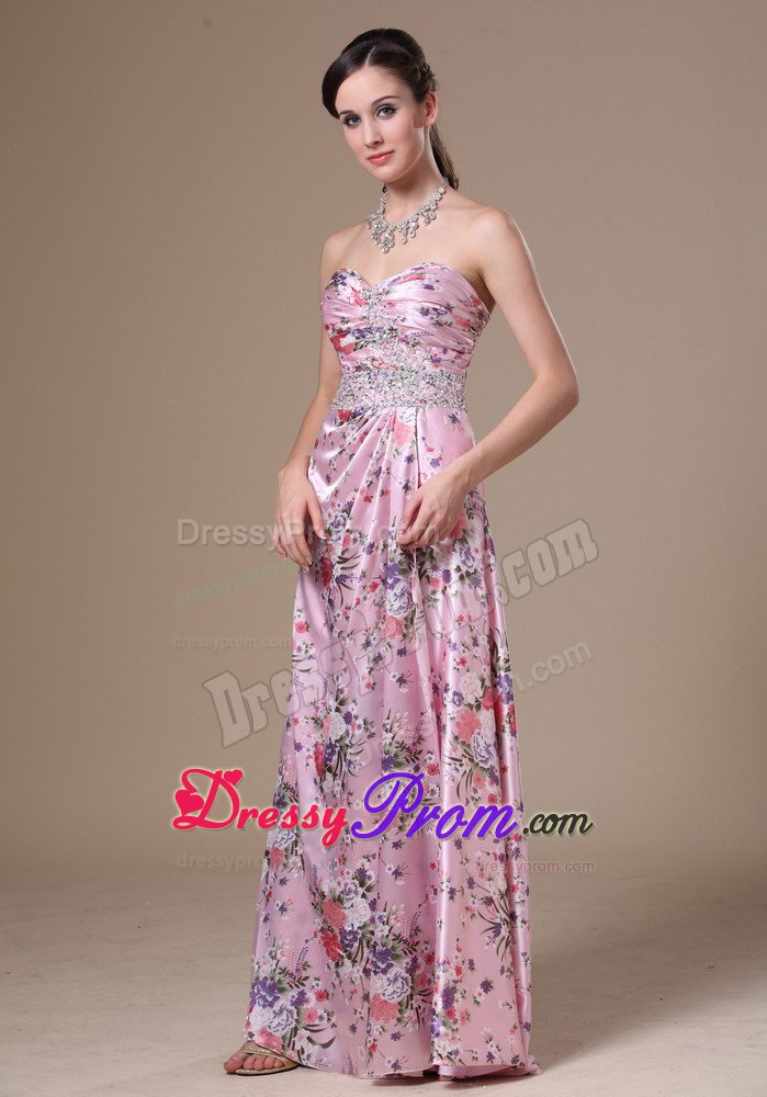 Beading and Printing Accent Floor Length Prom Holiday Dress 2014