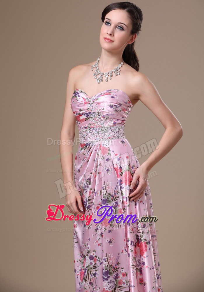 Beading and Printing Accent Floor Length Prom Holiday Dress 2014