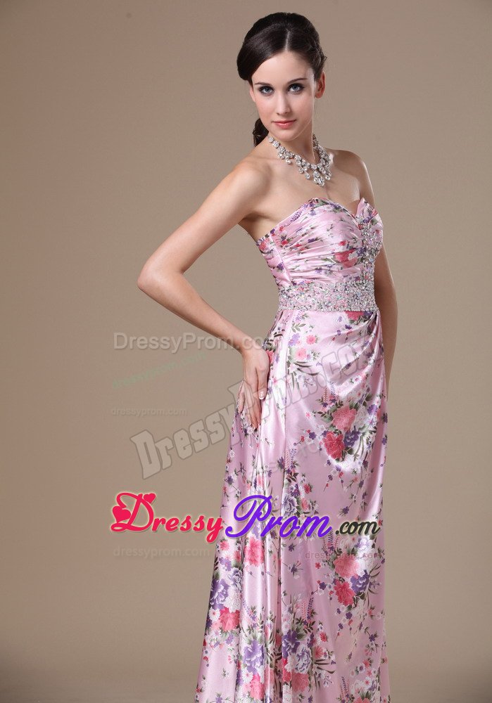 Beading and Printing Accent Floor Length Prom Holiday Dress 2014