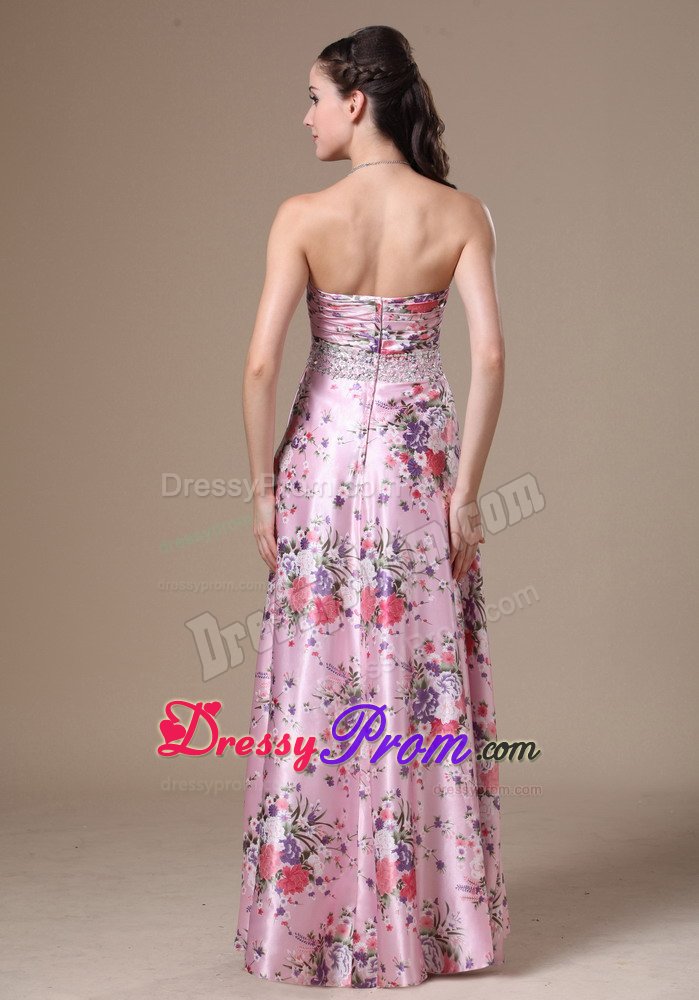 Beading and Printing Accent Floor Length Prom Holiday Dress 2014