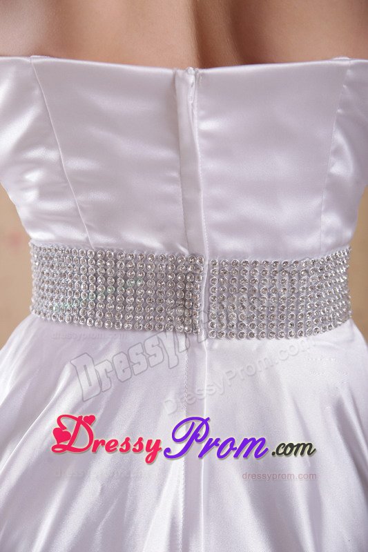 Foster City CA Beaded White Brush Train Prom Bridesmaid Dresses