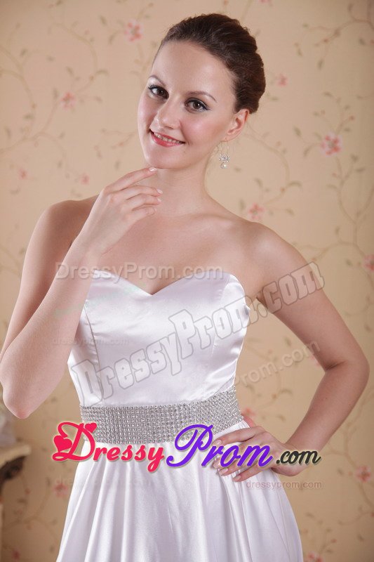 Foster City CA Beaded White Brush Train Prom Bridesmaid Dresses