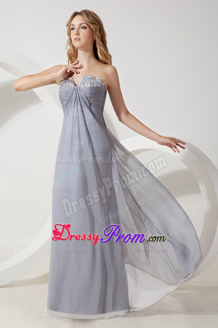 Fort Bragg CA Gray Floor Length Beaded Prom Bridesmaid Dresses