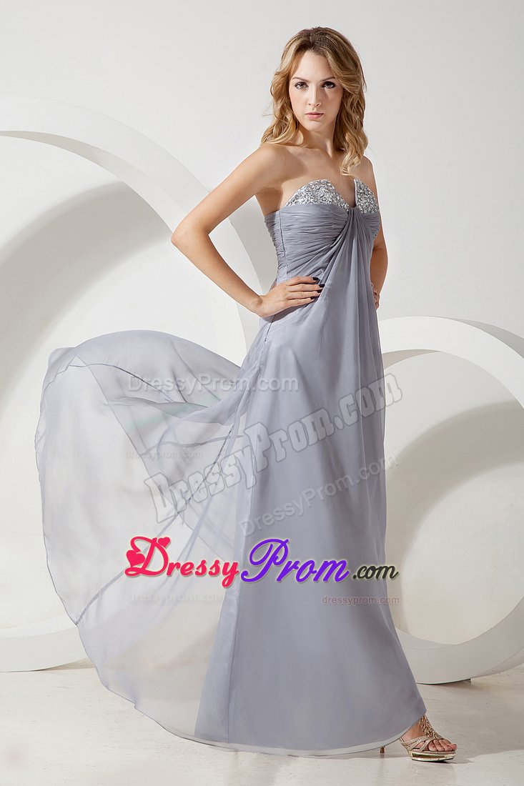 Fort Bragg CA Gray Floor Length Beaded Prom Bridesmaid Dresses
