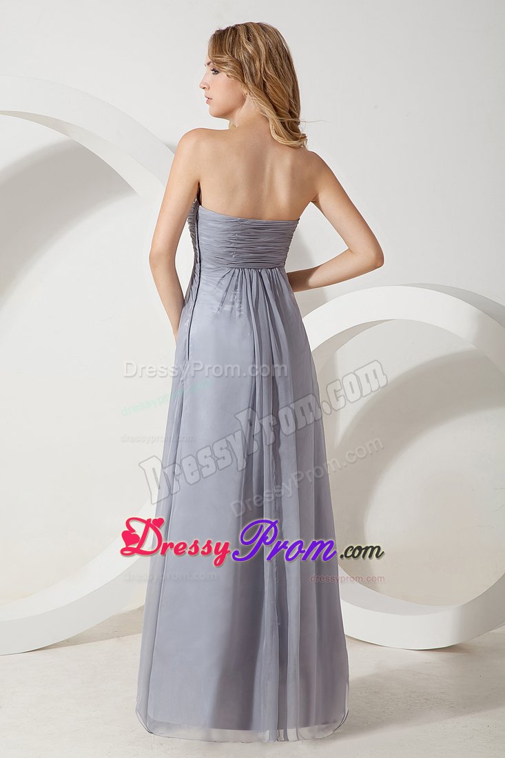Fort Bragg CA Gray Floor Length Beaded Prom Bridesmaid Dresses