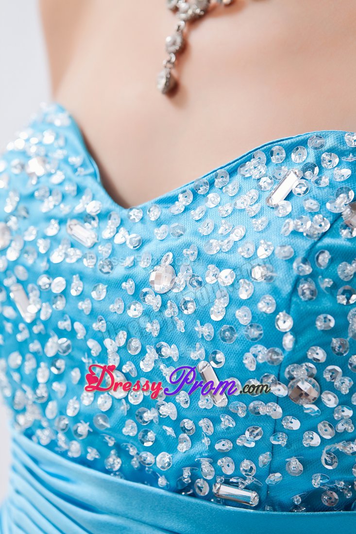 Eureka CA Baby Blue A-line Prom Bridesmaid Dress with Beading