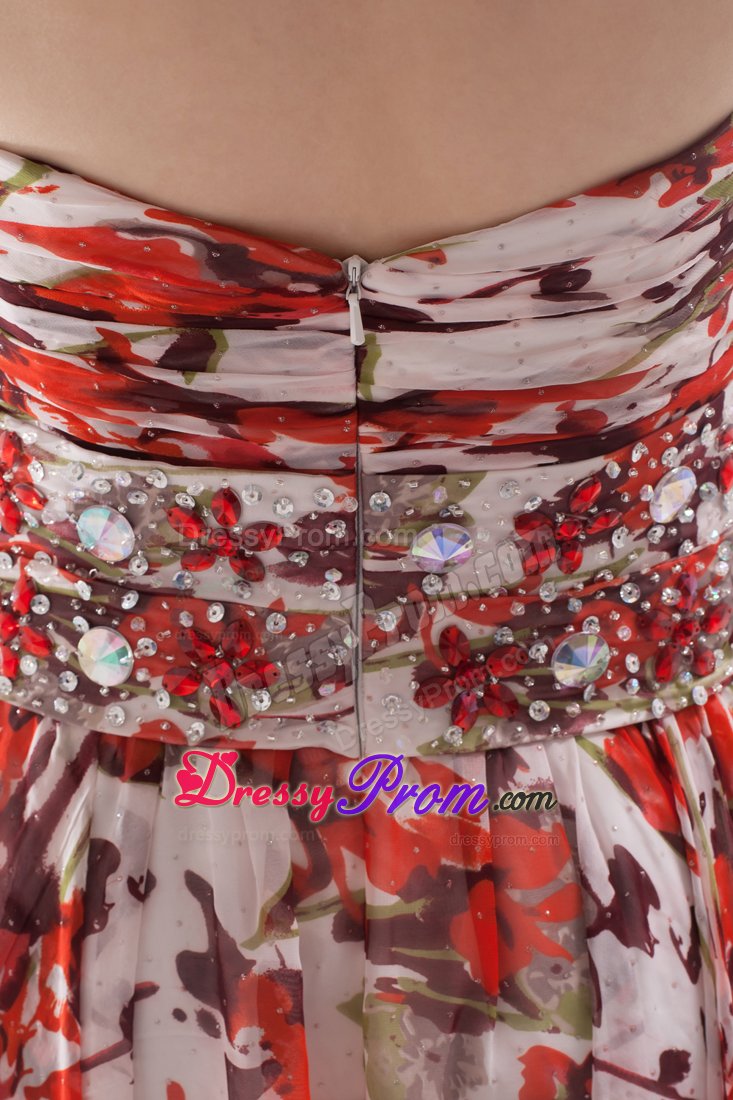 Cupertino CA Colorful Printing Halter Prom Maxi Dress with Beading