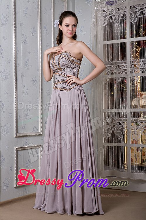 Corona CA Beading Accent Gray Empire Chiffon Prom Party Dresses