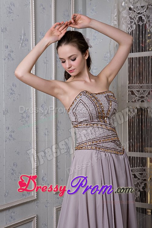 Corona CA Beading Accent Gray Empire Chiffon Prom Party Dresses