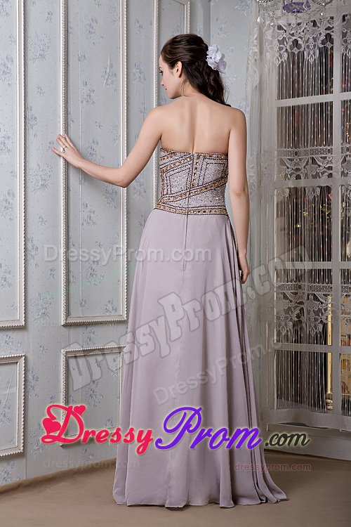 Corona CA Beading Accent Gray Empire Chiffon Prom Party Dresses
