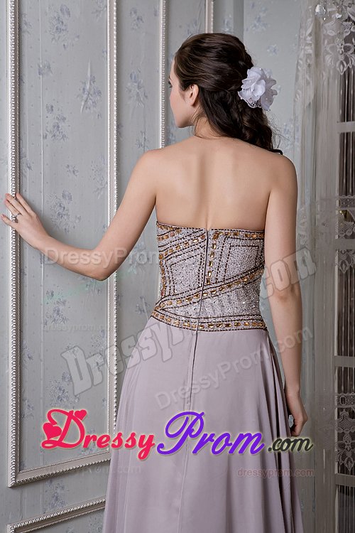 Corona CA Beading Accent Gray Empire Chiffon Prom Party Dresses
