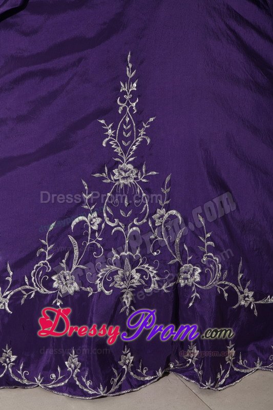Embroidery and Pick ups Accent Quinces Dresses in Dark Purple