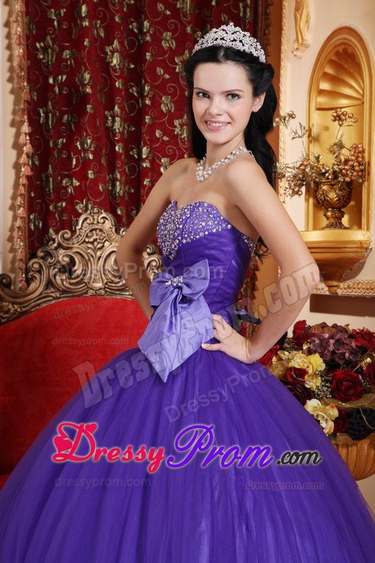 Steamboat Springs CO Purple Sweet 15 Dresses with Beading Bow