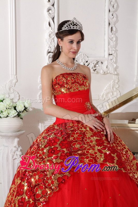 Lakewood CO Beaded and Ruched Red Strapless Quinceanera Dresses