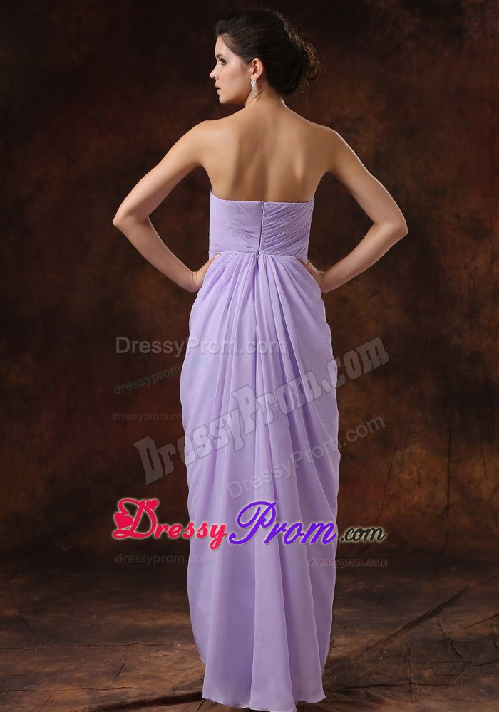 Beading Lilac Column Sweetheart Prom Dress Floor-length
