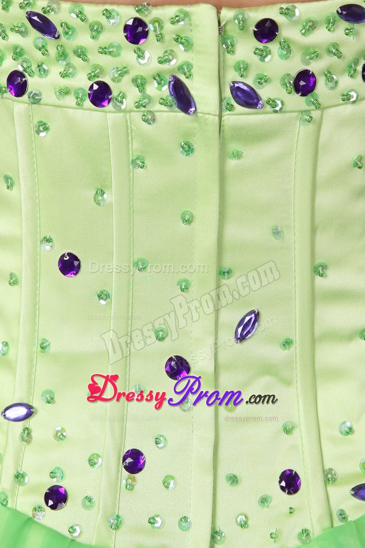 Spring Green A-line Halter Beading Floor-length Formal Dresses