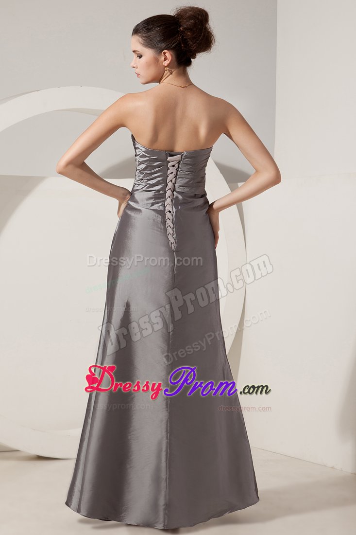 Grey Prom Homecoming Dress Column Beading Sweetheart