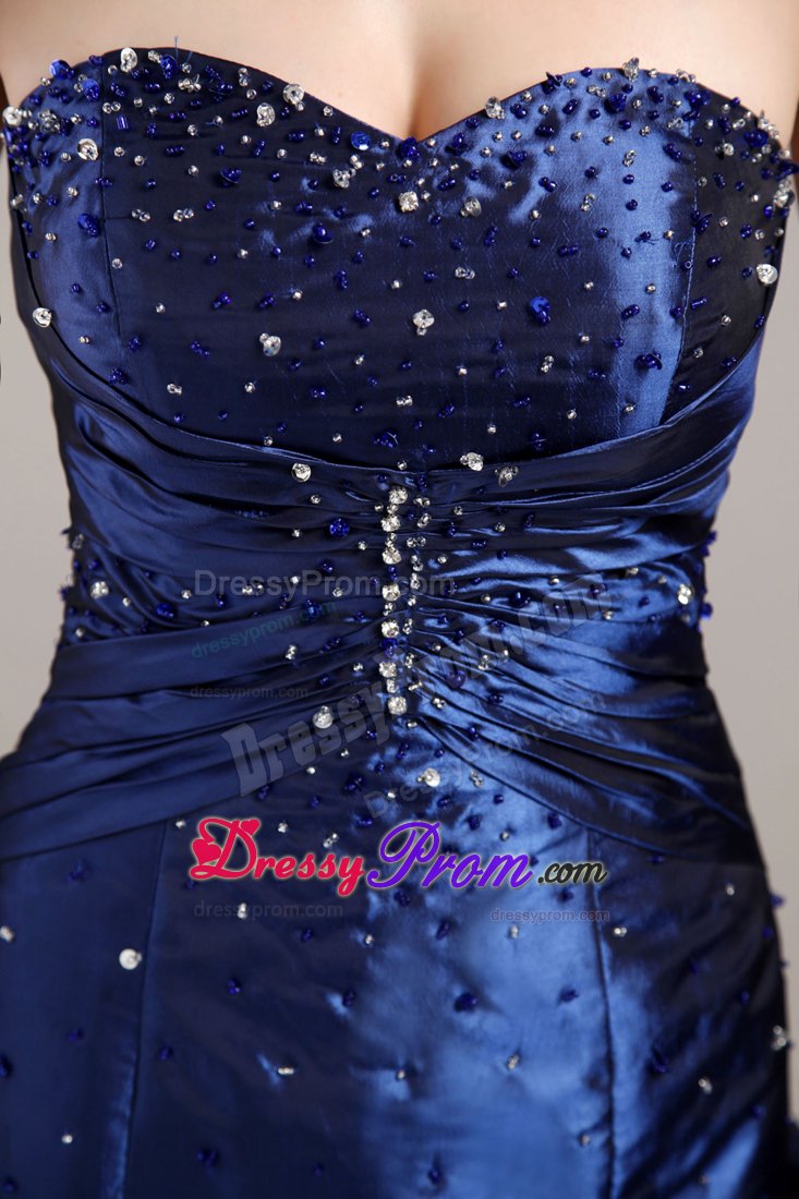 Sweetheart Navy Blue A-line Pick-ups Prom Formal Dress