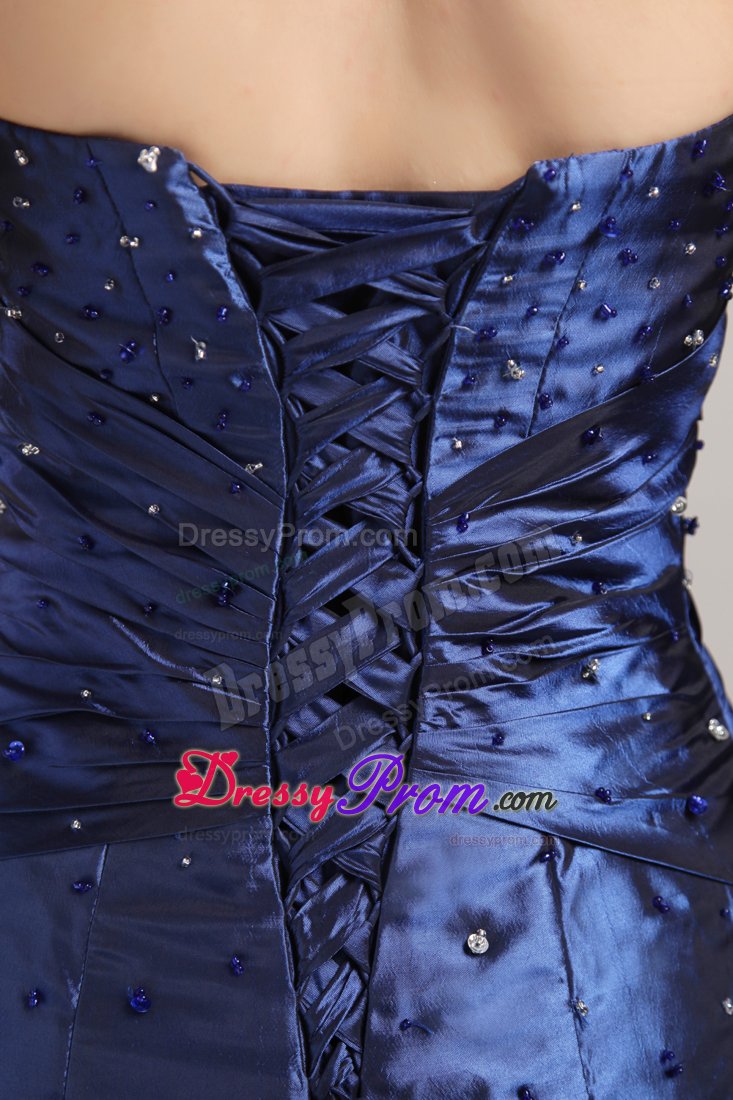 Sweetheart Navy Blue A-line Pick-ups Prom Formal Dress