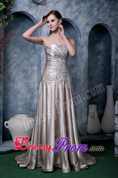 Brush Train Beaded Grey Prom Gown Dress in North Yorkshire