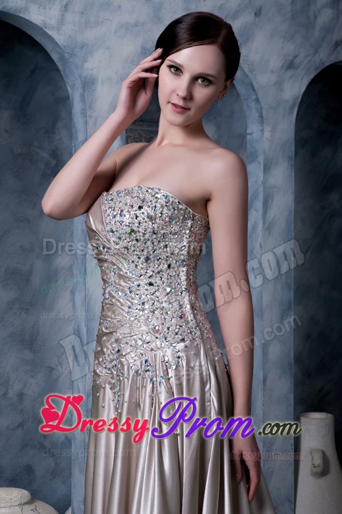 Brush Train Beaded Grey Prom Gown Dress in North Yorkshire