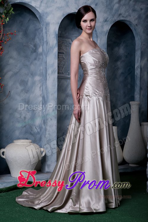 Brush Train Beaded Grey Prom Gown Dress in North Yorkshire