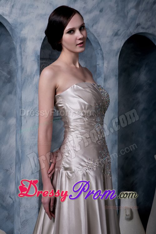 Brush Train Beaded Grey Prom Gown Dress in North Yorkshire